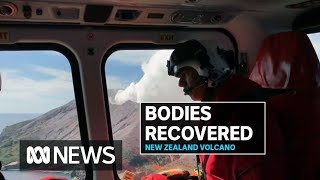 NZ military launches mission to White Island volcano to bring back tourists bodies  ABC News [upl. by Anhavas]