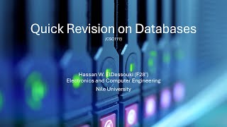 Quick Revision on Databases [upl. by Ellatsyrc]