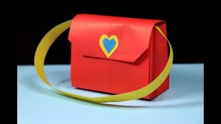 How to make a paper handbag  Easy origami handbag tutorial [upl. by Wren]