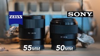 Sony 50mm f18 vs Zeiss 55mm f18  250 vs 999 [upl. by Noam]