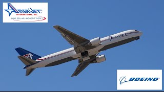 Amerijet Boeing 767300 Freighter Takeoff  Curacao Airport [upl. by Mooney]