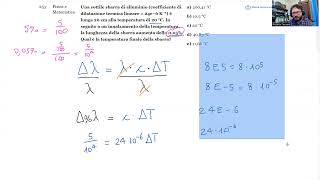 🔭 Luglio 2024  Fisica e matematica n° 253  Una sottile sbarra di alluminio coefficiente di dila… [upl. by Draner186]