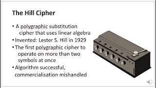 011 THE HILL CIPHER WITH VOICEOVER 17 MINUTES [upl. by Einreb]