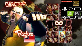 Street Fighter IV Vanilla Rufus Arcade Story RPCS3 PS3 emulator 4K 60FPS [upl. by Rayle182]