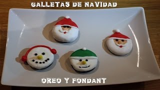 Galletas de navidad decoradas fáciles sin horno con oreo y fondant [upl. by Aneroc]