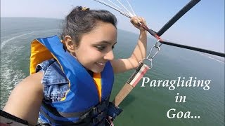 Parasailing in Goa by Varsha Tripathi  What Happened in Goa Varsha VLogs [upl. by Noynek430]