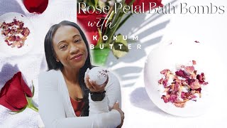 ROSE PETAL BATH BOMBS with KOKUM BUTTER [upl. by Sulamith]