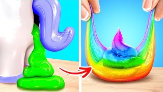 Uau Slime de Unicórnio Maluco 🦄 Slime Gigante de Arcoíris e Brinquedos Antiestresse Legais [upl. by Larual590]