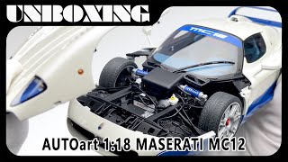 MASERATI MC12  118 diecast car model by AUTOart  unboxing [upl. by Samira]