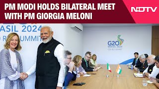 PM Modi G20 Summit  PM Modi Holds Bilateral Meet With PM Giorgia Meloni At G20 Summit In Brazil [upl. by Eberta452]