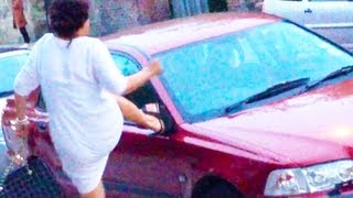 Drunk Lady Destroys Car Raw Footage 5112  Day 10975 [upl. by Ahseyd645]