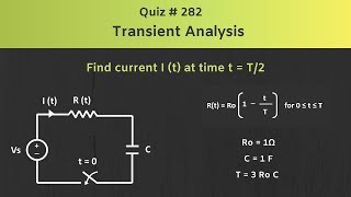 Transient Analysis Series RC Circuit Solved Problem  Quiz  282 [upl. by Rice]