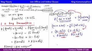 Lec 02 Ring Homomorphism [upl. by Survance]