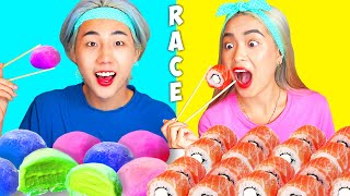 ASMR MOCHI ICE CREAM VS SUSHI RACE CHALLENGE Youhoo ASMR [upl. by Gould]