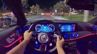 2021 Mercedes AMG E53 4Matic Coupe POV Night Drive 3D AudioASMR [upl. by Sapers]