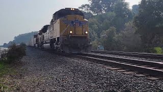 Westbound Union Pacific Empty Autorack Train Passes Eckley Pier [upl. by Babette]