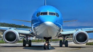 TUI Boeing 737800  Low Landing amp TAKEOFF JETBLAST at SKIATHOS Airport  JSI Plane Spotting in 4K [upl. by Aidnahs]