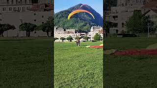 Perfect Landing RedYellow Tandem Paraglider at Interlaken Höhenmatte [upl. by Aivata]