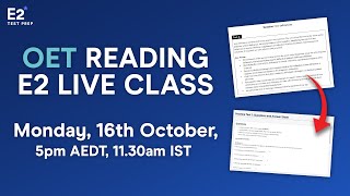 OET Live Class  OET Reading Part B  How to Read for Gist and score high [upl. by Seltzer150]