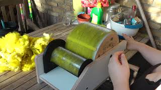 Slow and Relaxing TV for the soul  Carding with a Louet drum carder [upl. by Derna]