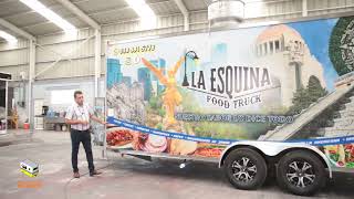 Food Trailer  Remolque de comida RDN 8x18pies Rotulada Food Truck La Esquina CarolinaDelNorte [upl. by Ymot]