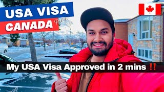 My USA Visa quotApprovedquot in 2 mins 🇺🇸 Interview  Questions  DS Form 🇨🇦 [upl. by Yroffej]