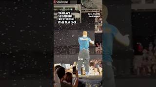 Coldplays Chris Martin falls through stage trap door [upl. by Atinniuq]