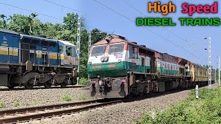 Powerful DOUBLE DIESEL Trains and Single ELECTRIC Trains at Full SPEED  Musical Track SOUNDs  I R [upl. by Eirlav]