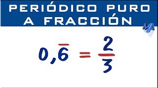 Convertir decimal periódico puro a fracción  Método 2 [upl. by Ahsikam]