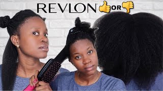 REVLON BLOW DRYER BRUSH ON 4C4B NATURAL HAIR Paddle Brush Blow Dryer Review [upl. by Anitirhc]