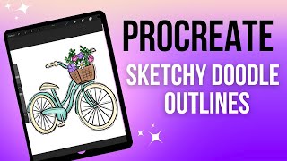 Procreate How to make Sketchy Doodle Outlines [upl. by Statis]