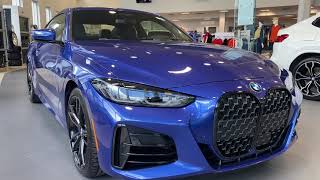 2021 BMW M440i Coupe Portimao Blue with Black Vernasca lthr with blue stitching [upl. by Anawak]