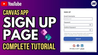 Canvas App Registration Sign up page Complete Tutorial UI Functionality Database [upl. by Ambur46]