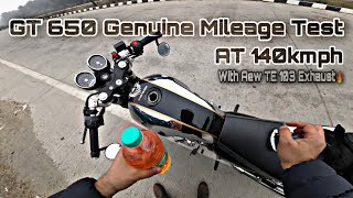 GT 650 Genuine Mileage Test🥵At 100140Kmph  GT 650 Mileage Test With Aew Te 103 Exhaust😳 [upl. by Nnire]