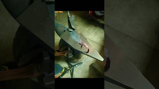 Forging railroad spike into cutlasspirate sword blacksmith bladesmith railroadspike [upl. by Ramoj696]