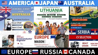 🇺🇸USA 🇭🇲 AUSTRALIA 🇯🇵 JAPAN 🇷🇺 RUSSIA 🇪🇺 EUROPE JOBS  SALARY 3000€ TO 8000job [upl. by Hoffer]