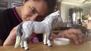 Painting a dapple gray Schleich horse [upl. by Rene145]