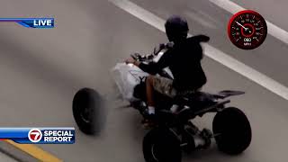 Police chase wrong way driving ATV across MiamiDade and Broward [upl. by Tnilc]