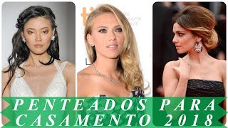 Penteados para cabelos medios para casamento 2018 [upl. by Erbua]