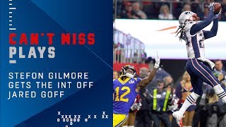 Stephon Gilmore Picks Off Jared Goff Late in the Game  Super Bowl LIII Can’tMiss Play [upl. by Lemuela]