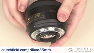 Nikon AFS DX Nikkor 35mm f18G Lens  Crutchfield Video [upl. by Boj]