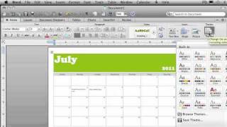 Create a calendar  Word 2011 [upl. by Dadivitan376]