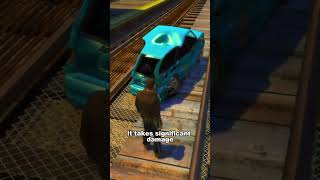 IF A CAR GETS STUCK BY A TRAIN IN GTA GAMES [upl. by Nikolas]