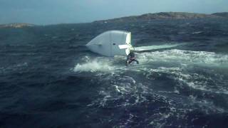 Laser dinghies gybe followed by capsize in 25 kts wind [upl. by Yaeger]