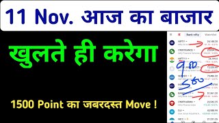 Aaj Ka Market Kaisa Rahega  11 November 2024 Monday Bank Nifty Nifty50 Prediction [upl. by Carolle915]