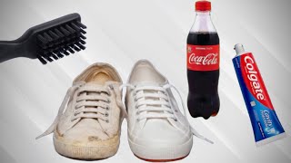 Nettoyer Des Chaussures Blanches Avec du CocaCola Et du Dentifrice [upl. by Townie324]