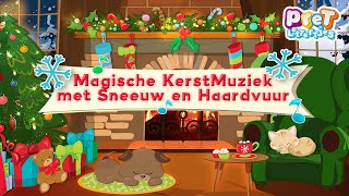 Kerst Openhaard met Instrumentale Kerstmuziek met Sneeuw  Kerst Haardvuur Digibord  Open haard [upl. by Aruasi]