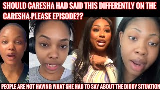 PEOPLE ARE NOT BUYING CARESHA TAKE ON ABOUT DIDDY JT ON THE LAST EPISODE OF CARESHA PLEASE [upl. by Ecinna]