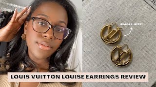 LOUIS VUITTON LOUISE EARRINGS SMALL REVIEW  Modernly Michelle [upl. by Olonam903]