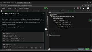 Find All Triplets with Zero Sum GFG POTD 04 NOVEMBER 2024 [upl. by Eiryt883]